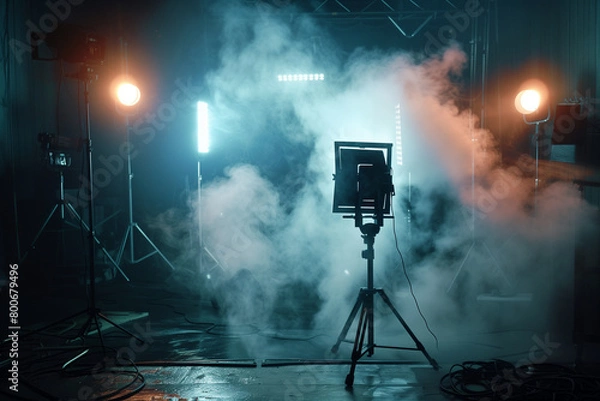 Obraz cinematography maker video photography set tools electric room. Generative AI
