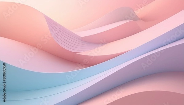 Fototapeta oft pastel geometric shapes, gentle gradients creating a dreamy feel, subtle lines, modern