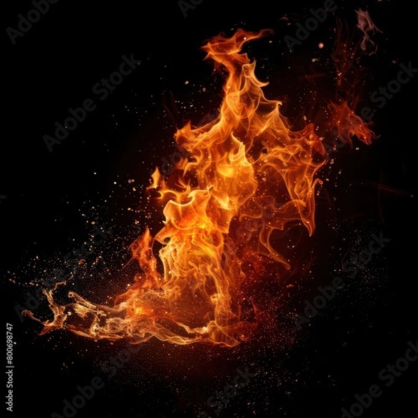 Fototapeta fire flames with an intense and captivating essence