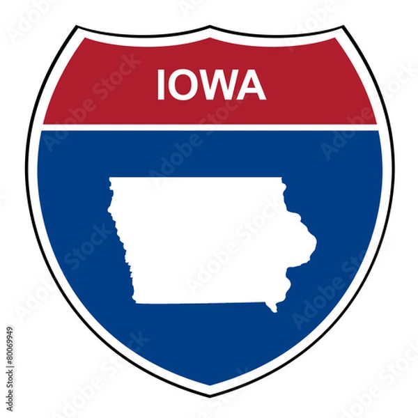 Fototapeta Iowa interstate highway shield