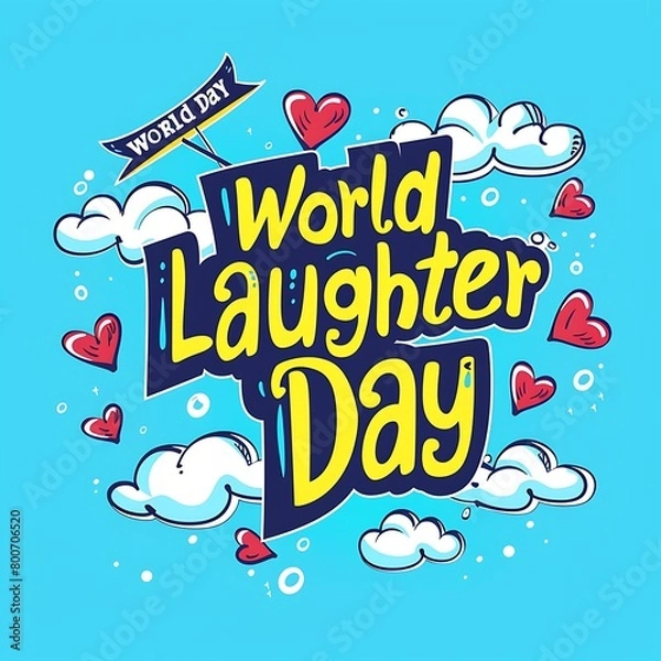 Fototapeta world laughter day event poster depicting colorful joy for the day