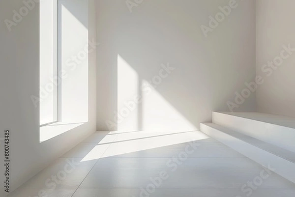 Fototapeta White Light Elegance: A Minimalistic Showcase of Contemporary Architecture in a Radiant Photography Studio