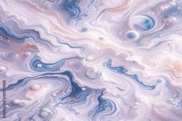 Fototapeta Pastel white liquid painted marble gradient mixing ink pattern watercolor texture abstract background design for wallpaper, cloth, curtain, backdrop, carpet