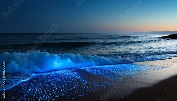 Obraz bioluminescent plankton on a dark beach