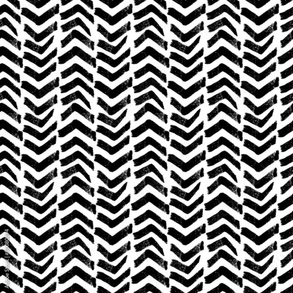 Fototapeta Seamless brush pen hand drawn doodle pattern. Vector background