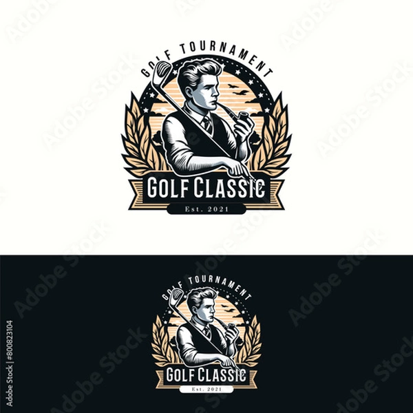 Obraz Golf Man Tournament Classic Logo Vector