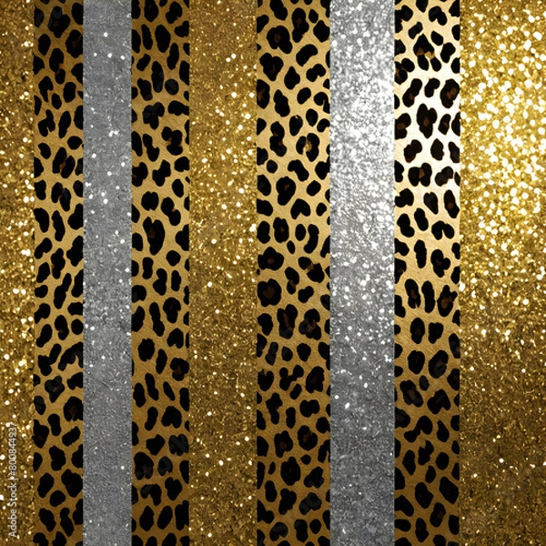 Fototapeta glitter leopards patterns