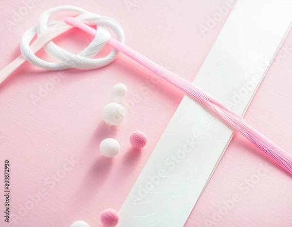 Fototapeta Mizuhiki paper strings that are tied around a wrapped gift Japanese style image