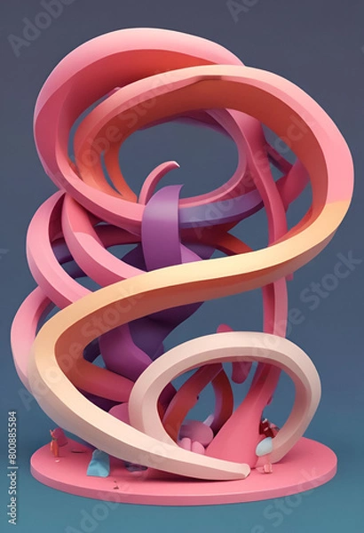 Fototapeta 3d pink shape