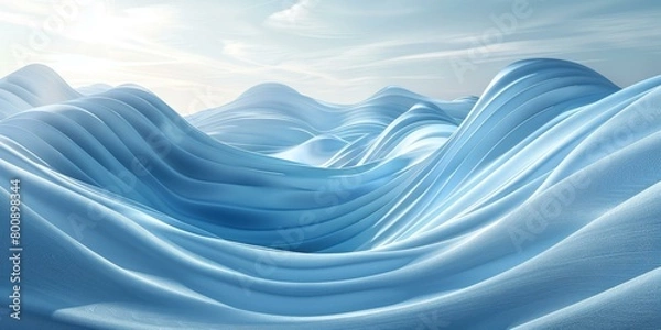 Obraz Blue and white abstract waves background
