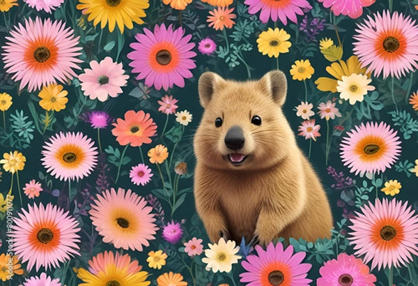 Obraz Floral quokka 