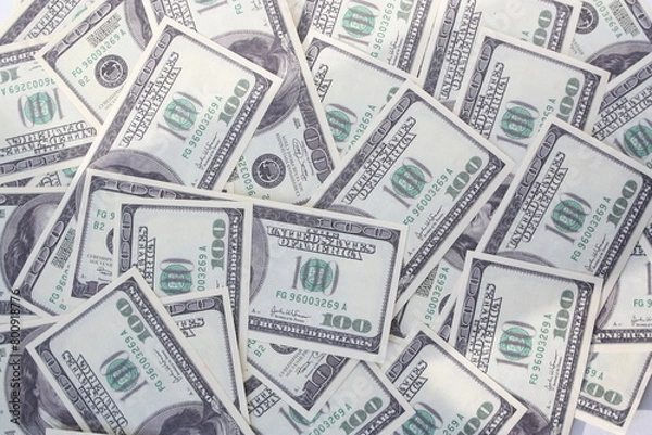 Obraz Background from dollars. 100 dollar bills as background.