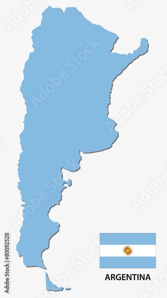 Obraz argentina map with flag