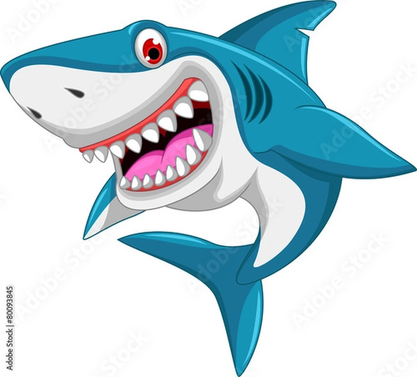 Fototapeta Angry Shark Cartoon