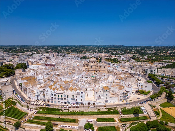 Fototapeta aerial view of Locorotondo, Puglia, Italy
