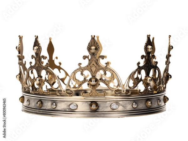Obraz a gold crown with diamonds