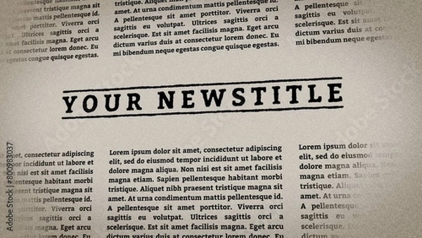 Fototapeta Newspaper Article Reveal Template