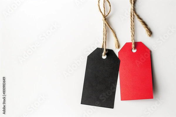 Fototapeta Mockup two paper tag. 3d render