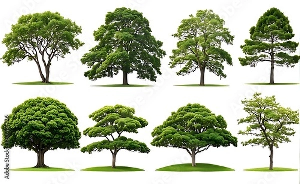 Fototapeta set of  tree isolated on white background
