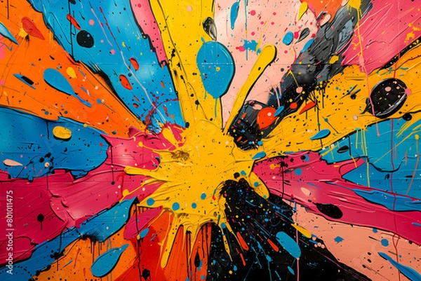 Obraz Colourful ink splash background