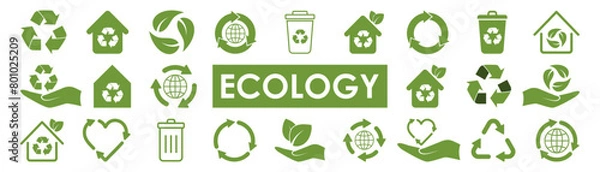 Obraz set of environmental icons on white background