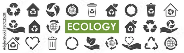 Obraz set of environmental icons on white background