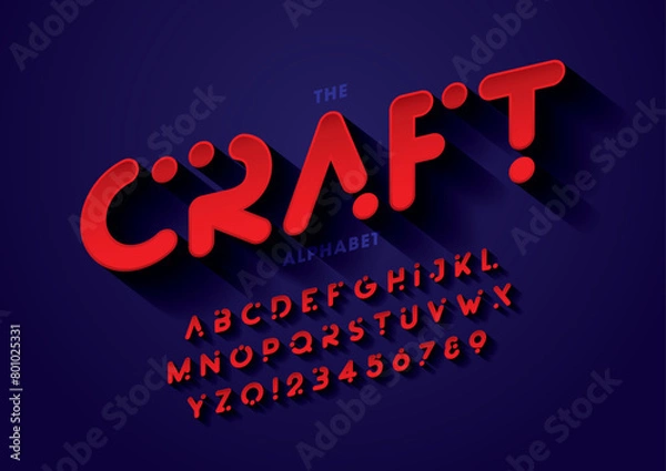 Fototapeta Vector of stylized modern font and alphabet