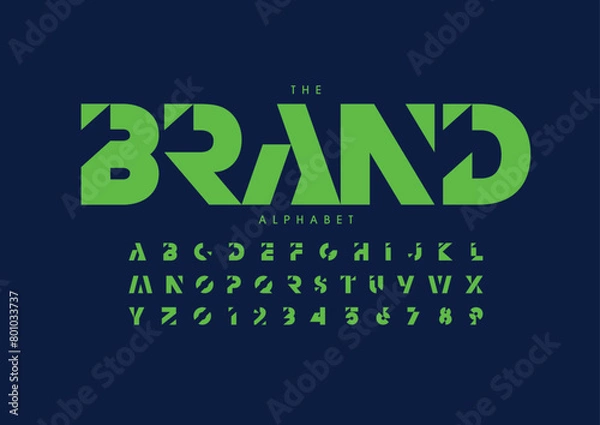 Fototapeta Vector of stylized modern font and alphabet