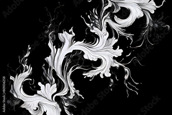 Fototapeta black and white abstract background Generatve Ai