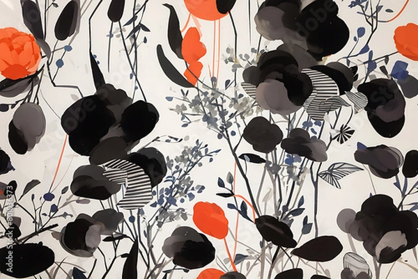 Fototapeta seamless floral pattern Generatve Ai