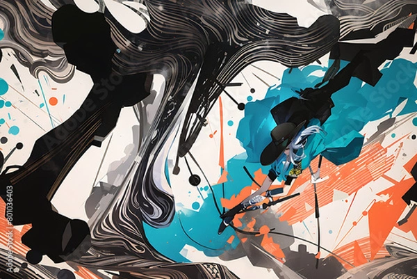 Fototapeta abstract background with splashes Generatve Ai