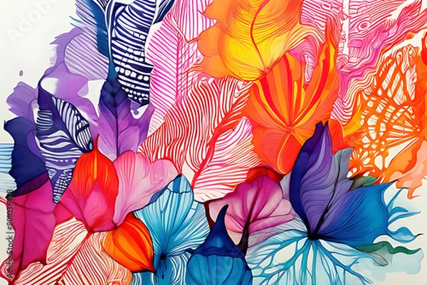 Fototapeta pattern with feathers Generatve Ai