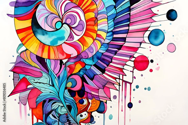 Fototapeta abstract colorful background with circles Generatve Ai