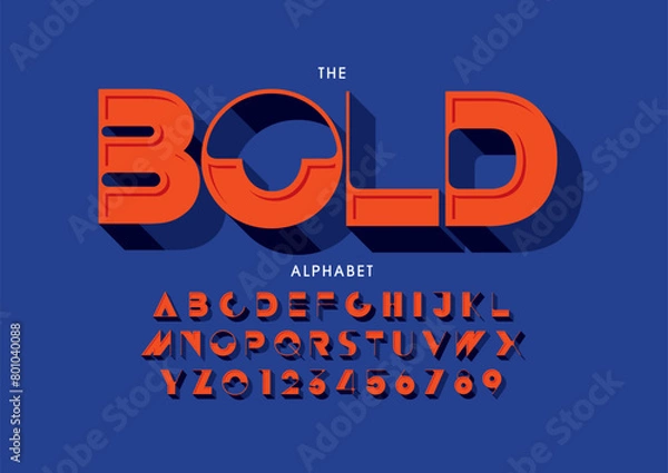 Fototapeta Vector of stylized modern font and alphabet