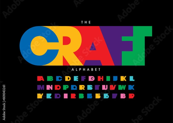 Fototapeta Vector of stylized modern font and alphabet