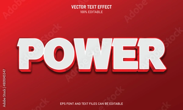 Fototapeta Power editable text effect trending style modern