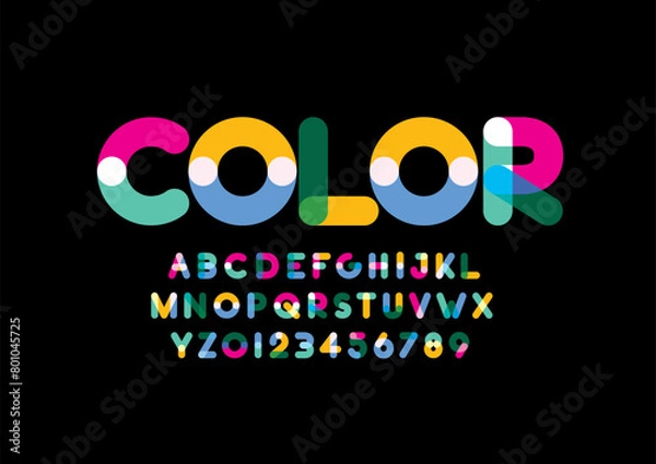 Fototapeta Vector of stylized modern font and alphabet