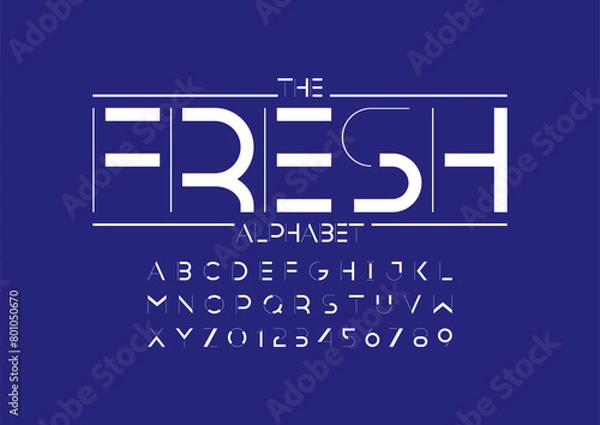 Fototapeta Vector of stylized modern font and alphabet