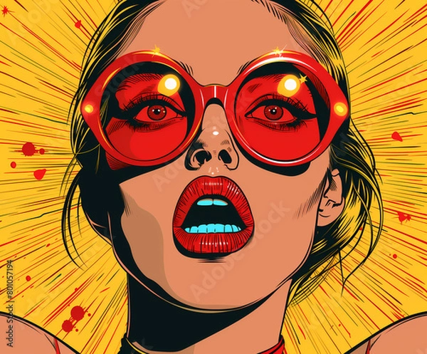Obraz Face portrait of a women, pop art style