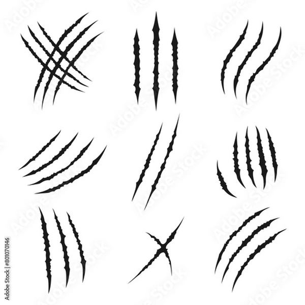 Obraz Set Beast Claw Slash Mark Decorative Element.