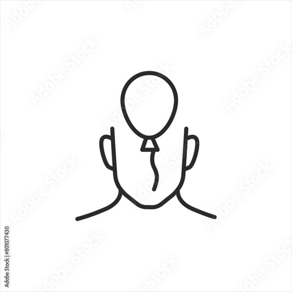 Fototapeta Idea and creativity icon depicting a human head with a lightbulb symbolizing a bright idea, innovation, and the creative thought process. Perfect for representing inspiration. Vector illustration
