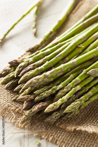 Obraz Organic Raw Green Asparagus
