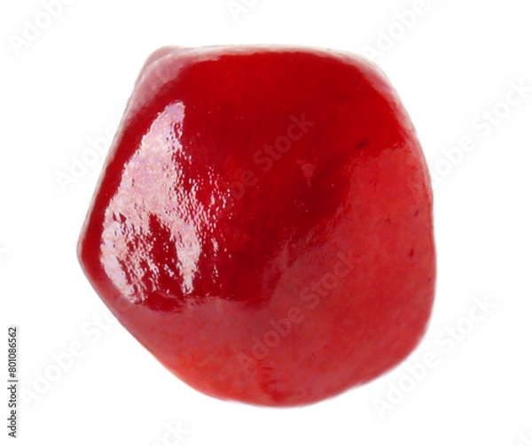 Fototapeta One ripe pomegranate grain isolated on white