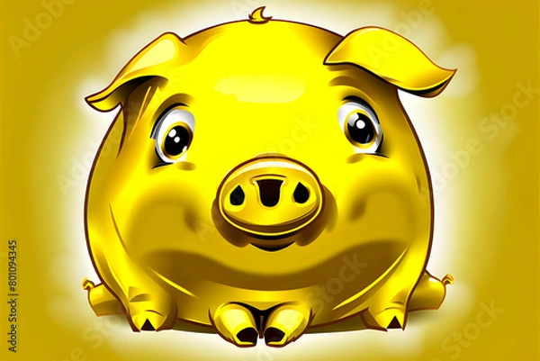 Fototapeta draw a golden pig.
Generative AI