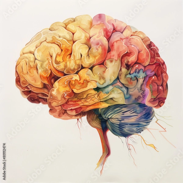 Obraz 水彩で描いた脳