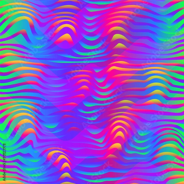 Fototapeta Wavy colourful gradient. Seamless pattern