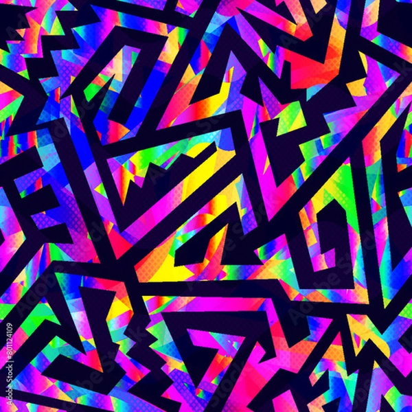 Fototapeta Coloured bright gradient seamless pattern