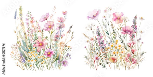 Obraz Cluster of wildflowers with pastel tones
