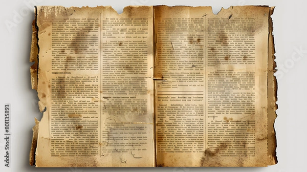 Fototapeta Old newspaper design vector template. Generative AI.