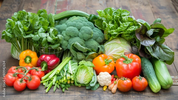 Fototapeta 採れたてのたくさんの新鮮な野菜